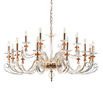 Люстра с 18-ю лампочками и изогнутыми прозрачными элементами из стекла Twisted Glass Candles Chandelier варинант исполнения - 1 | Loft Concept в Волгограде