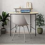 Стол письменный овальной формы с полкой LOUB WORKING TABLE BLACK OAK варинант исполнения - 2 | Loft Concept в Волгограде