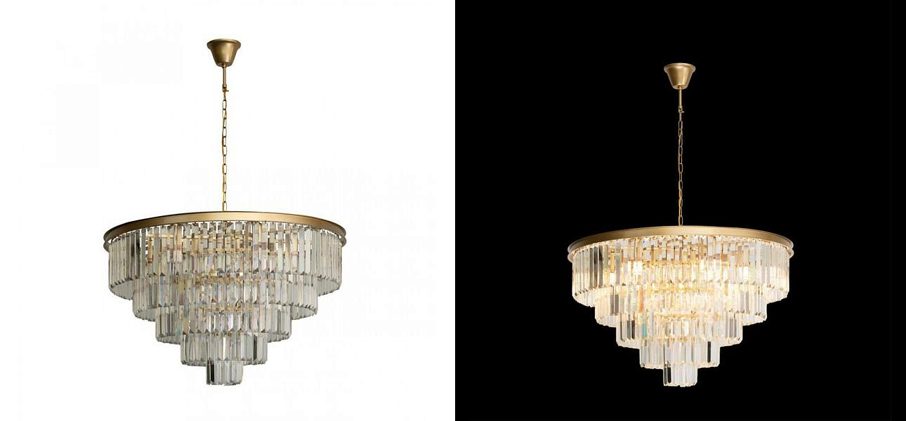 Круглая Люстра RH 1920s Odeon GOLD iron Five Layers Прозрачное Стекло диаметр 80 см Круглая Люстра RH 1920s Odeon GOLD iron Five Layers Прозрачное Стекло диаметр 80 см - Loft-Concept в Волгограде