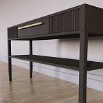 Дизайнерская Консоль с полкой и ящиком Primo Темный орех варинант исполнения - 5 | Loft Concept в Волгограде