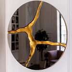 Зеркало кругле с декоративной золотой вставкой Golden Tree варинант исполнения - 4 | Loft Concept в Волгограде