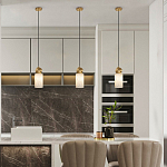 Подвесной светильник светодиодный с цилиндрическим плафоном Stone Helios варинант исполнения - 6 | Loft Concept в Волгограде