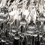 Люстра подвесная с прозрачными стеклянными подвесками в форме капель Диаметр 80 см Droplet Chandelier варинант исполнения - 10 | Loft Concept в Волгограде