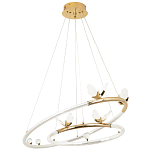 Кольцевая люстра с декором в виде бабочек Glass Butterflies Two Rings Chandelier варинант исполнения - 2 | Loft Concept в Волгограде