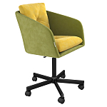 Стул с мягкой обивкой из велюра и подъемно-поворотным механизмом на колесиках Mason Green and Yellow варинант исполнения - 1 | Loft Concept в Волгограде