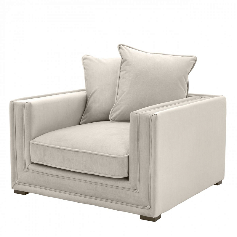 Кресло Eichholtz Chair Menorca Stone grey Бежево-серый Черный Кресло Eichholtz Chair Menorca Stone grey Бежево-серый Черный в Волгограде | Loft Concept