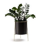 Кашпо из металла и латуни Elegance Elevated Planters черное варинант исполнения - 3 | Loft Concept в Волгограде