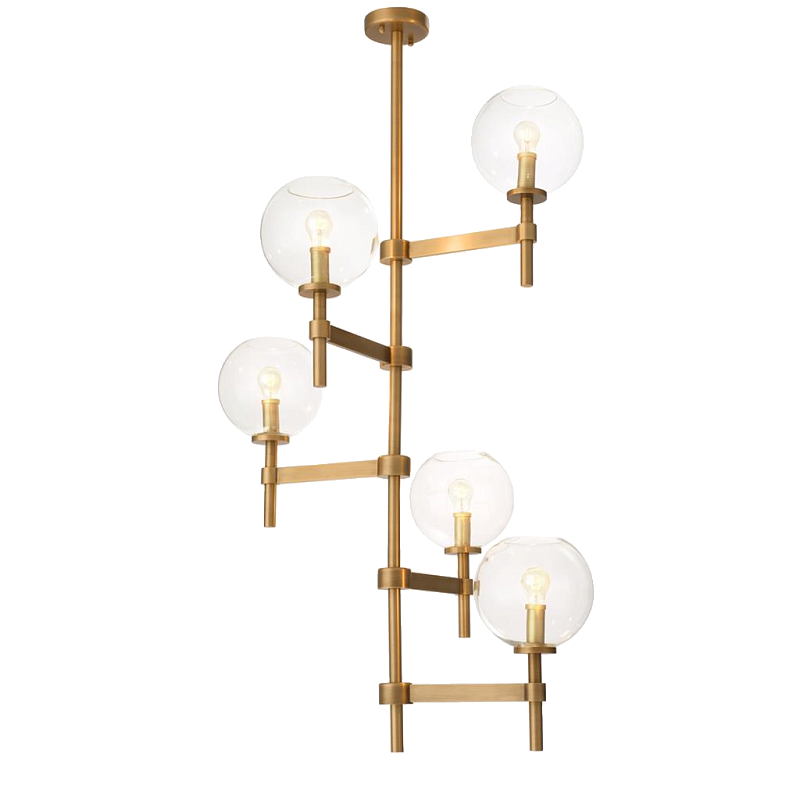 Люстра Chandelier Jade Cascade Латунь Античная полированная Прозрачное Стекло Люстра Chandelier Jade Cascade Латунь Античная полированная Прозрачное Стекло в Волгограде | Loft Concept