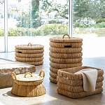 Плетеная корзина с крышкой из плетеного бананового дерева Zuwena Wicker Basket варинант исполнения - 6 | Loft Concept в Волгограде