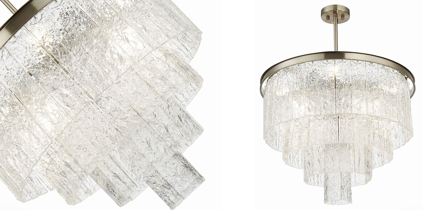 Люстра Renea Textured Glass Chandelier Nickel D60 Люстра Renea Textured Glass Chandelier Nickel D60 - Loft-Concept в Волгограде
