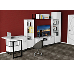 Стеллаж книжный белый с 3-мя открытыми полками и дверкой Strict Lines варинант исполнения - 6 | Loft Concept в Волгограде