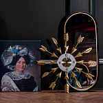 Часы настенные золотые из металла с декором в виде стрел Current Time варинант исполнения - 3 | Loft Concept в Волгограде