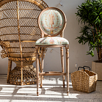 Барный стул из массива бука светло-зеленый с растительным орнаментом Raffael Angel Green Bar stool варинант исполнения - 7 | Loft Concept в Волгограде