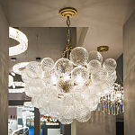 Люстра подвесная с рифлёными стеклянными шарами в форме воздушного облака Berries Chandelier варинант исполнения - 4 | Loft Concept в Волгограде