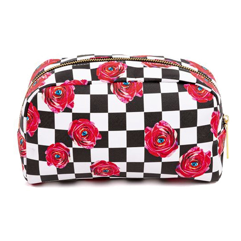 Косметичка Seletti Roses on Check Черный Красный Белый Косметичка Seletti Roses on Check Черный Красный Белый в Волгограде | Loft Concept