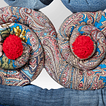 Кукла из одежды и павлопосадских платков Rusalka Blue Jeans варинант исполнения - 3 | Loft Concept в Волгограде