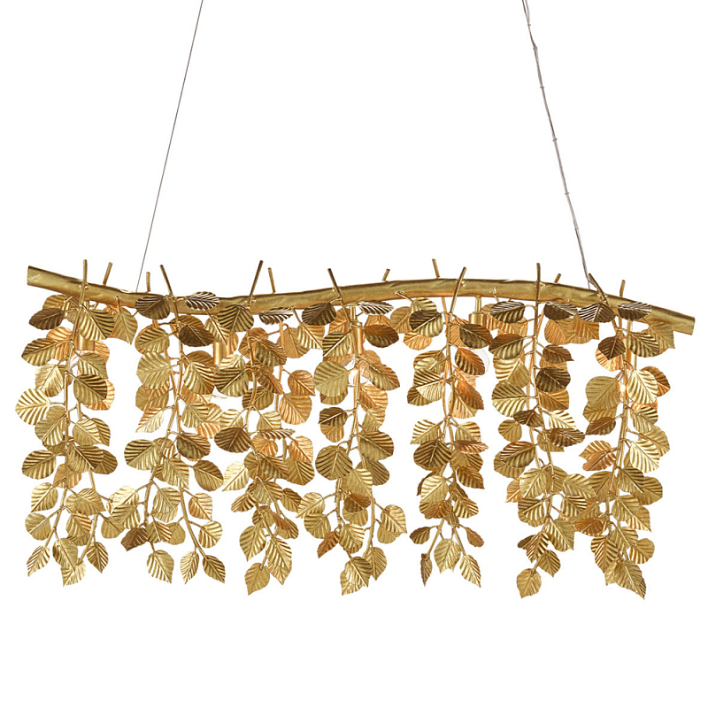 Люстра золотая с декором в виде веток эвкалипта Eucalyptus Branches Золотой в Волгограде | Loft Concept 