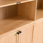 Книжный шкаф из массива сосны с металлической лестницей Burton Wood Cabinet варинант исполнения - 7 | Loft Concept в Волгограде