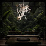 Люстра с тремя фигурами обезьян с лампочками в руках белого цвета Hanging Monkey варинант исполнения - 10 | Loft Concept в Волгограде