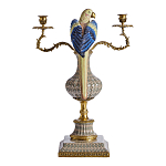 Подсвечникв образе попугая из фарфора с бронзовыми элементами Eden Garden варинант исполнения - 3 | Loft Concept в Волгограде