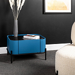 Тумба прикроватная чёрно-голубая с  ящиком Blue Cabinet варинант исполнения - 5 | Loft Concept в Волгограде