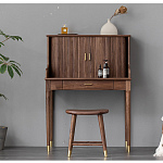 Туалетный стол деревянный с ящиком и зеркалом Moon Walnut Furniture варинант исполнения - 3 | Loft Concept в Волгограде