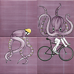 Плитка с узором Осьминог велосипедист варинант исполнения - 2 | Loft Concept в Волгограде