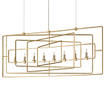 Люстра золотая из пересекающихся прямоугольных элементов Thin Intersecting Rectangles варинант исполнения - 2 | Loft Concept в Волгограде
