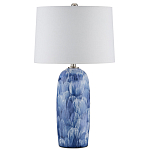 Настольная лампа керамическая с бело-синими мазками Painterly Strokes варинант исполнения - 3 | Loft Concept в Волгограде