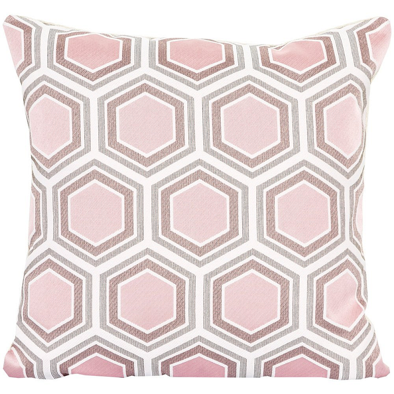 Подушка Hexagon Pink Geometry Белый Розовый пастельный Подушка Hexagon Pink Geometry Белый Розовый пастельный в Волгограде | Loft Concept