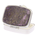 Таблетница карманная прямоугольная с 2-мя отделениями с зеркалом и накладкой из натурального камня Флюорит Silver Stone Pillboxes варинант исполнения - 2 | Loft Concept в Волгограде