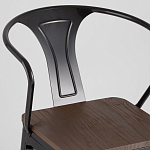 Черный глянцевый стул с сиденьем из натурального дерева TOLIX варинант исполнения - 6 | Loft Concept в Волгограде