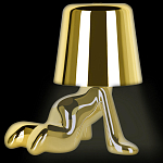 Настольная лампа фигурная цвета золото с гладким абажуром Высота 17 см Sophia варинант исполнения - 3 | Loft Concept в Волгограде