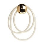 Бра с круглым золотистым основанием и белыми изогнутыми световыми линиями Luke Lampco Tracer Lamp варинант исполнения - 1 | Loft Concept в Волгограде