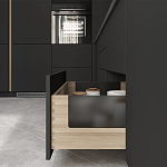 Черный матовый кухонный гарнитур с фасадом под дерево Renart Kitchen Set варинант исполнения - 2 | Loft Concept в Волгограде