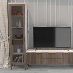 Витрина левая 1-дверная с ящиком и 5-ю белыми полками Harper Line варинант исполнения - 1 | Loft Concept в Волгограде