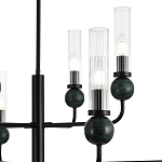 Люстра с 8-ю плафонами в форме стеклянных трубок и мраморных декоративных элементов Montreal варинант исполнения - 5 | Loft Concept в Волгограде