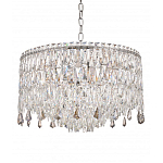 Люстра круглая с хрустальными подвесками на серебряном каркасе Roul Crystal Light варинант исполнения - 5 | Loft Concept в Волгограде