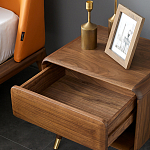 Прикроватная деревянная тумба с ящиком и нишей для хранения Moon Walnut Furniture варинант исполнения - 2 | Loft Concept в Волгограде