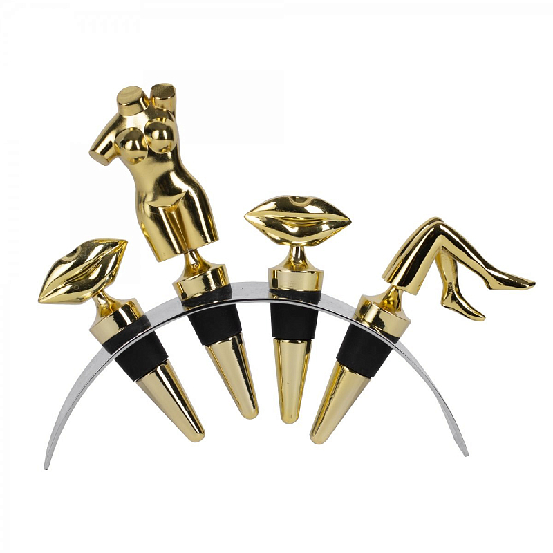 Набор пробок для бутылок ACOLYTE WINE STOPPER Латунь в Волгограде | Loft Concept 