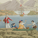 Обои ручная роспись Views of Italy Olive варинант исполнения - 2 | Loft Concept в Волгограде