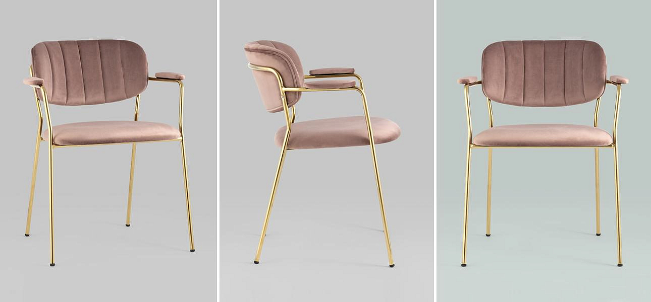 Стул Singer Chair Золотой Металл Пыльная Роза Стул Singer Chair Золотой Металл Пыльная Роза - Loft-Concept в Волгограде