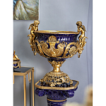 Чаша темно-синего цвета с фигурками ангелов и рельефным декором Eden Garden porcelain and bronze варинант исполнения - 6 | Loft Concept в Волгограде