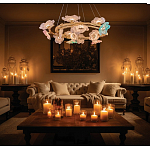 Люстра круглая на золотом каркасе с цветочным декором Miscellaneous herbs варинант исполнения - 7 | Loft Concept в Волгограде