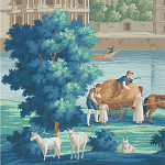 Обои ручная роспись Monuments of Paris Jacquemart on scenic paper варинант исполнения - 2 | Loft Concept в Волгограде