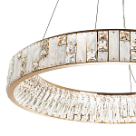 Кольцевая люстра с декором из мрамора и хрусталя Dione Ring Marble Crystal Chandelier варинант исполнения - 2 | Loft Concept в Волгограде