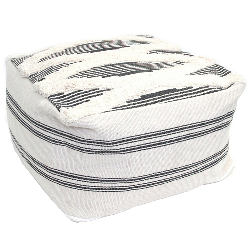 Пуф Black and White Stripe Черный Белый Пуф Black and White Stripe Черный Белый в Волгограде | Loft Concept
