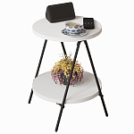 Стол приставной с 2-мя круглыми белыми столешницами ESSEL SIDE TABLE WHITE варинант исполнения - 1 | Loft Concept в Волгограде