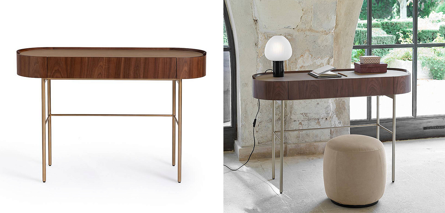 Стол-консоль Walnut and Leather Стол-консоль Walnut and Leather - Loft-Concept в Волгограде