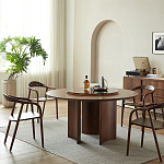 Стол обеденный круглый с двойной столешницей Walnut Wood Table варинант исполнения - 2 | Loft Concept в Волгограде